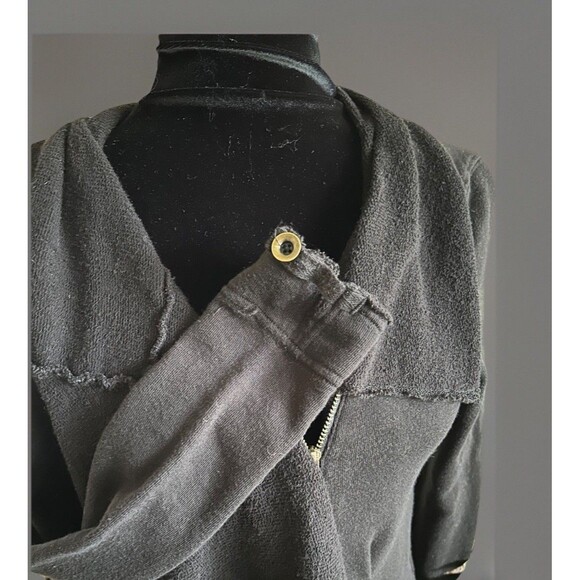 We The Free Ebb And Flow Ruffle Front Jacket Black Zip Front Peplum Hem Size Sm - Picture 7 of 14